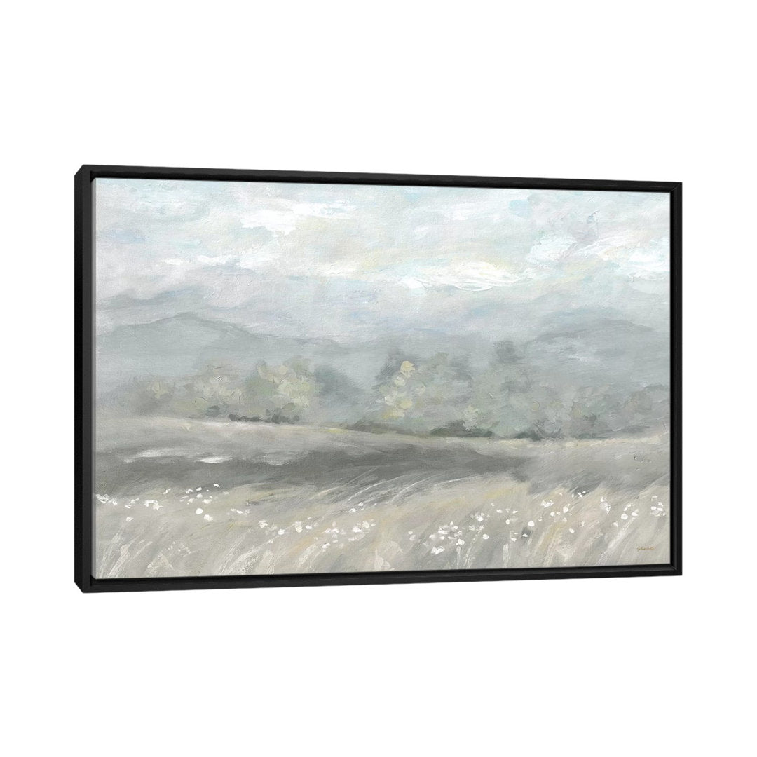 Country Meadow Landscape Neutral by Cynthia Coulter - Wrapped Canvas Painting Print East Urban Home Size: 32" H x 48" W x 1.5" D Format: Black Framed Canvas