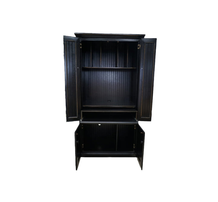 Neasa Solid Wood Armoire Desk Breakwater Bay Color: Antique Black