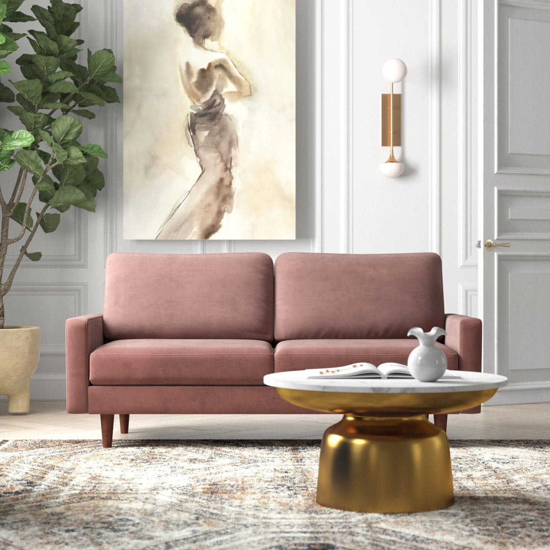 Markham 70" Velvet Square Arm Sofa Willa Arlo™ Interiors Fabric: Rose Polyester