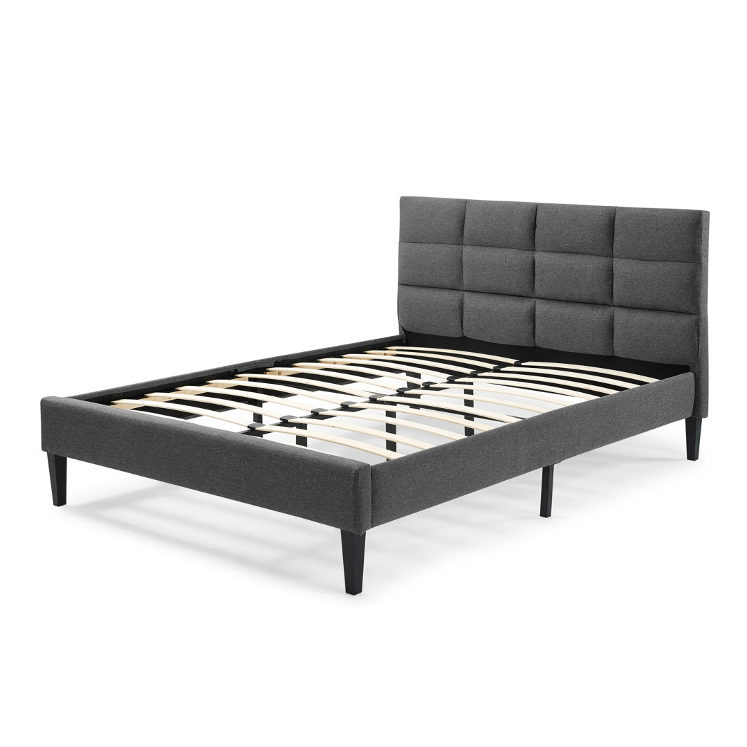 Serta Candace Tufted Upholstered Low Profile Platform Bed Serta Color: Gray Size: Queen