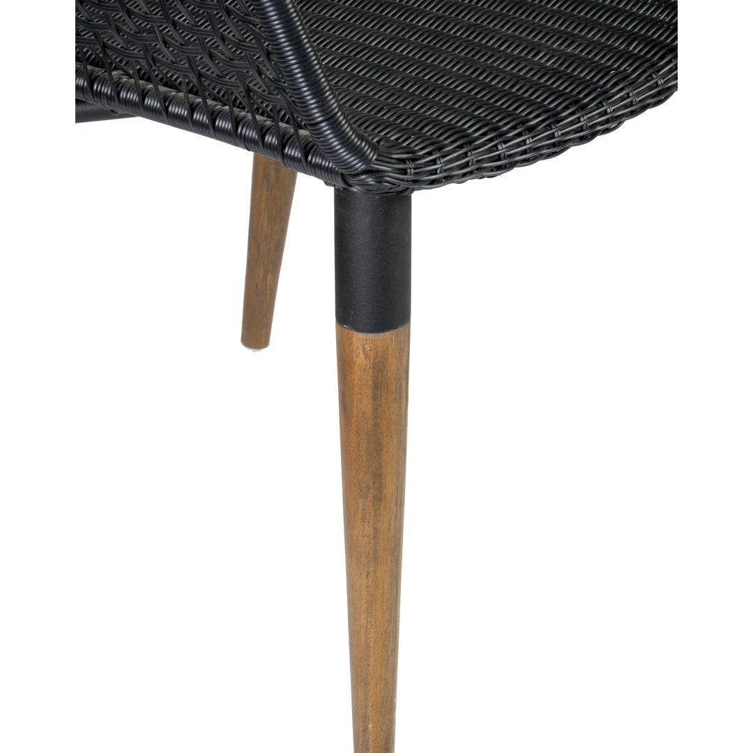 Brixley Wicker/Rattan Slat Back Arm Chair Sand & Stable™ Color: Black