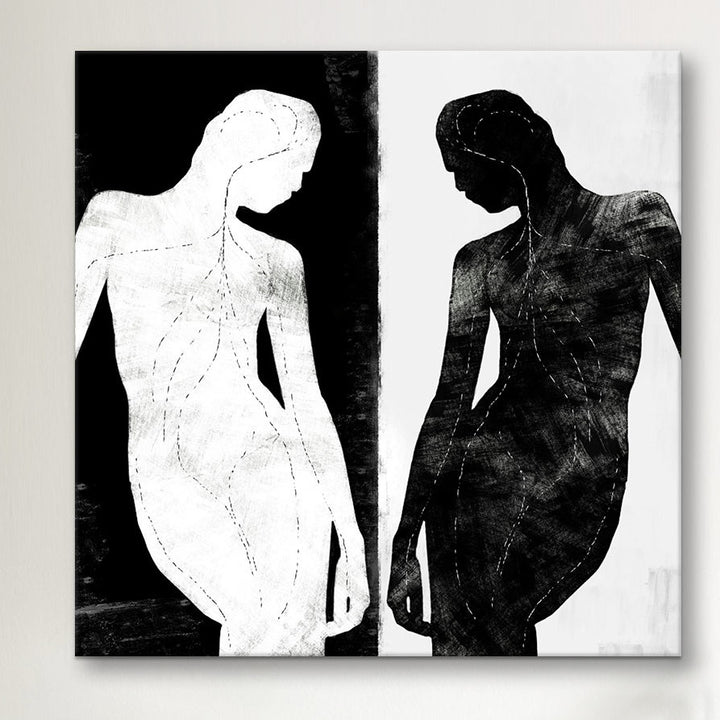 Contrasting Silhouette Figure' by 5by5collective - Graphic Art Print Etta Avenue™ Size: 12" H x 12" W x 0.75" D