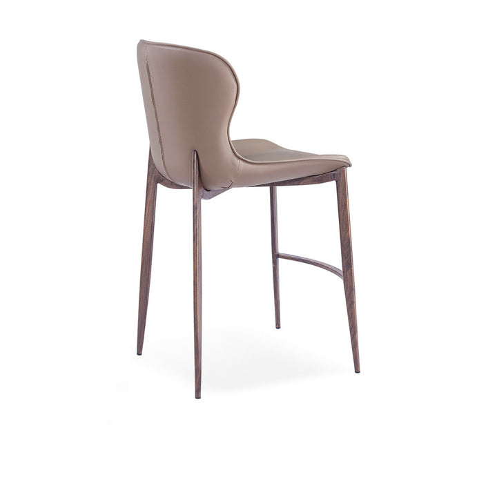 Albert Upholstered Bar & Counter Stool Upper Square™ Upholstery Color: Taupe, Base Color: Wood Veneer Seat Height: Counter Stool (24” Seat Height)
