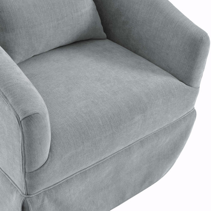 Swivel Accent Arm Chair with Plump Pillow Upholstered Comfy 360 Degree Swivel  Sofa Chair Brayden Studio® Body Fabric: Light Green Linen Blend