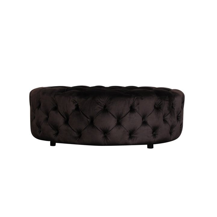 Armenio Round Ottoman - 17" H x 45" W x 45" D Lark Manor™ Fabric: Chocolate