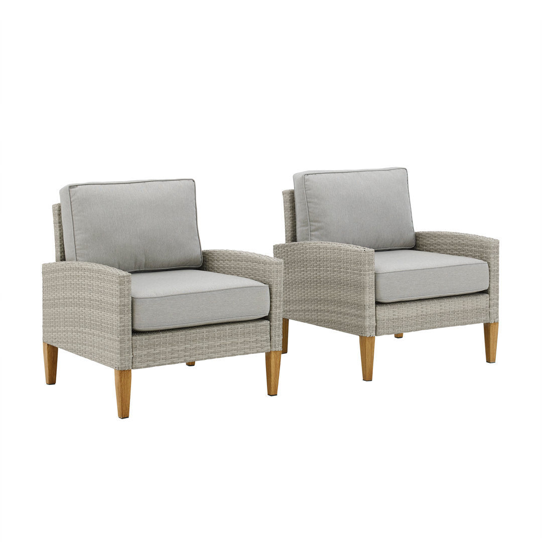 Gabor Patio Chair with Cushions (Set of 2) Birch Lane™ Cushion Color: Gray
