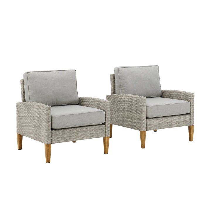 Gabor Patio Chair with Cushions (Set of 2) Birch Lane™ Cushion Color: Gray