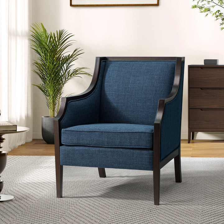 Akiyo 31" W Polyester Armchair Lark Manor™ Fabric: Navy 100% Polyester