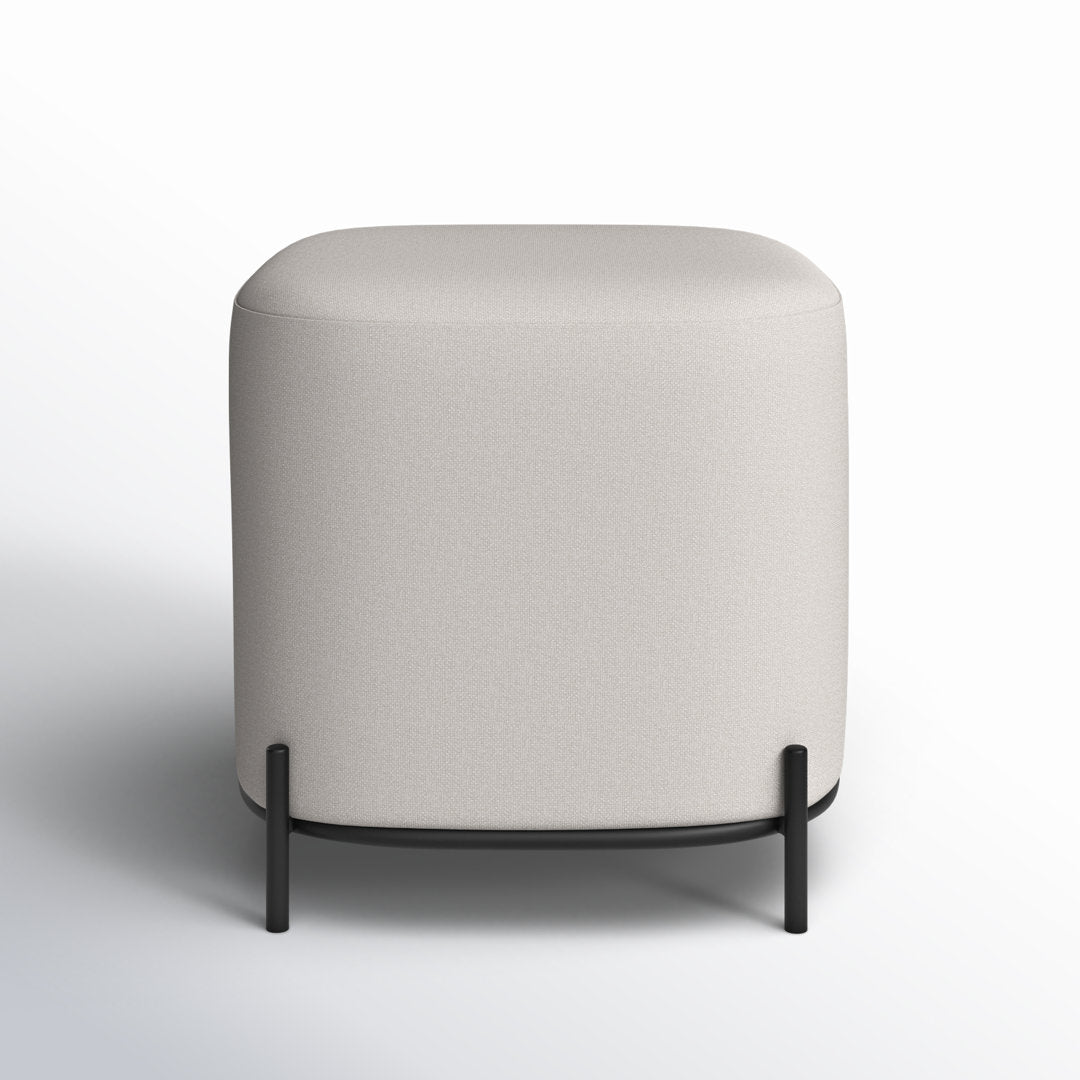 Ohman 16.5'' Wide Square Cube Ottoman Mercury Row® Leg Color: Black Body Fabric: White