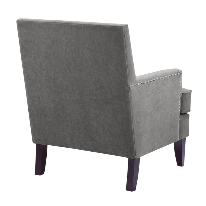Colton Nailhead Club Chair Three Posts™ Upholstery Color: Gray Polyester