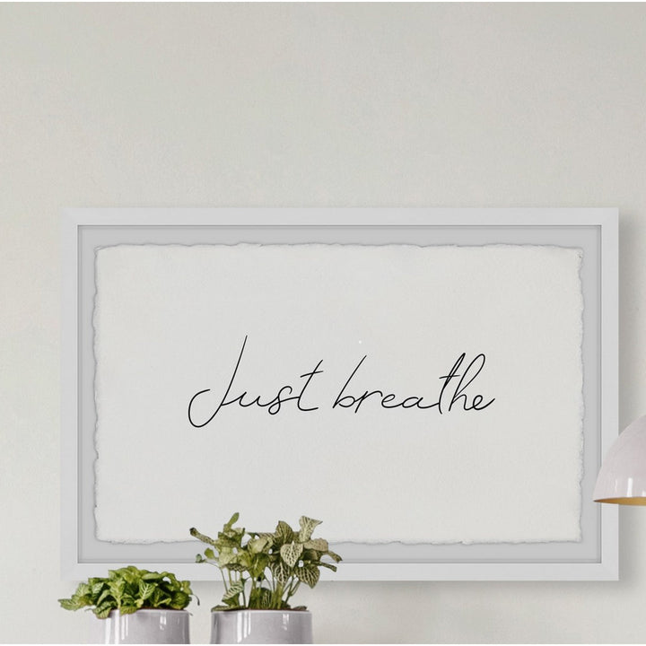 Keep Breathing - Picture Frame Textual Art Print on Paper Red Barrel Studio® Size: 12" H x 18" W x 1.5" D