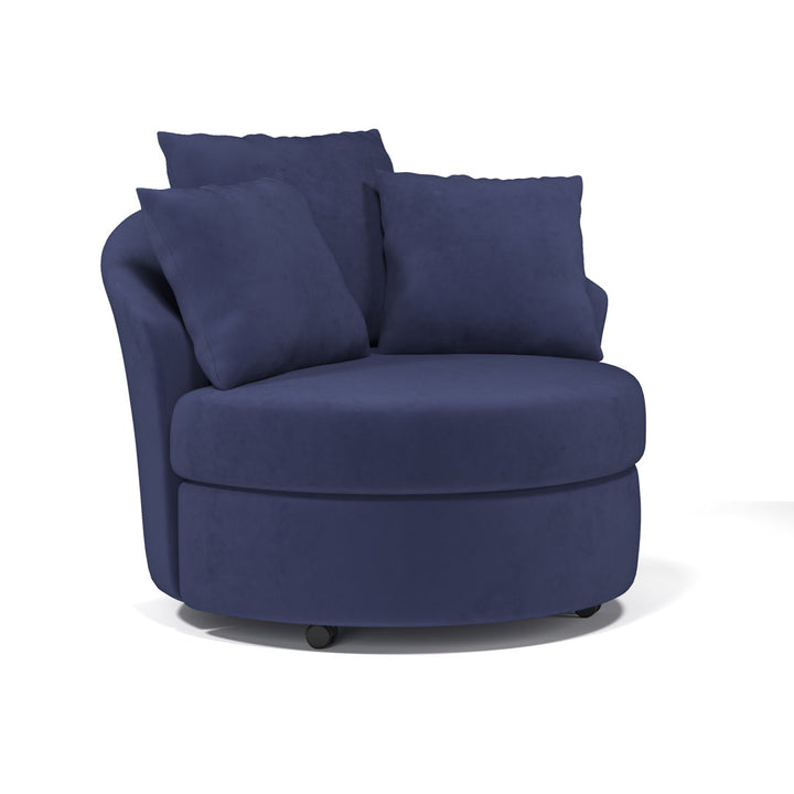 Alsup Barrel Chair Andover Mills™ Fabric: Bulldozer Cobalt