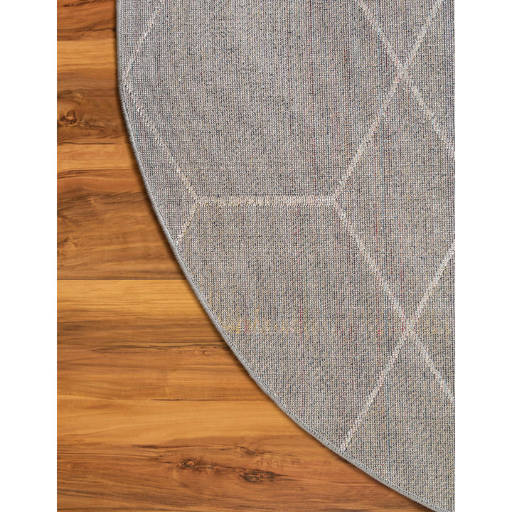 Debrodie Geometric Light Gray Area Rug George Oliver Rug Size: Round 8'