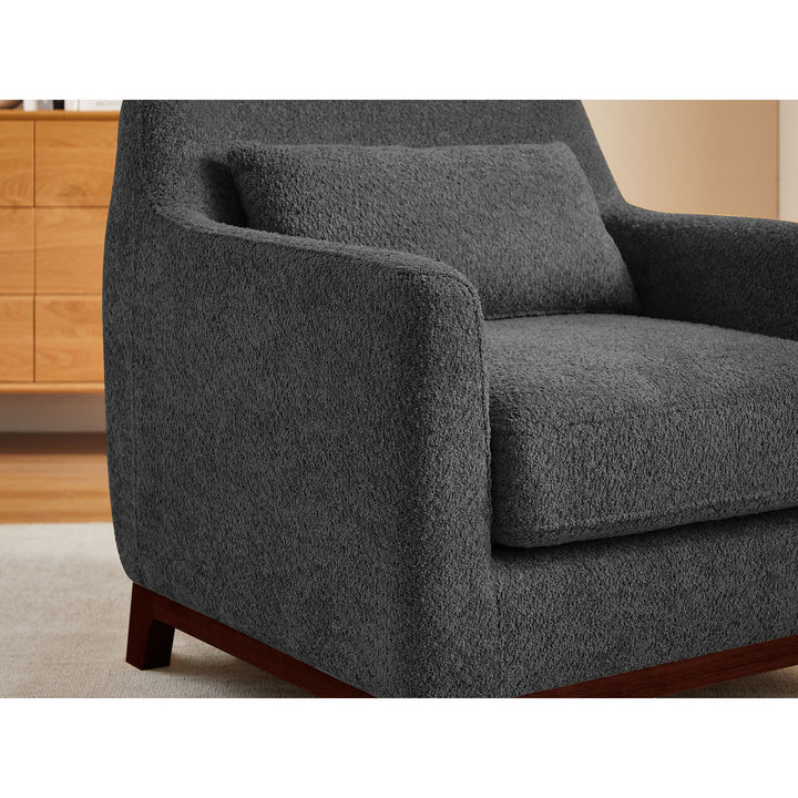 Jazmere 31.5" Armchair Mercer41 Leg Color: Walnut Fabric: Dark Gray Boucle