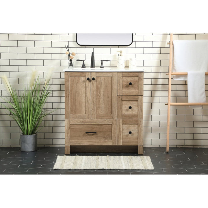 Melina 32" Single Bathroom Vanity Set Union Rustic Base Finish: Natural Oak