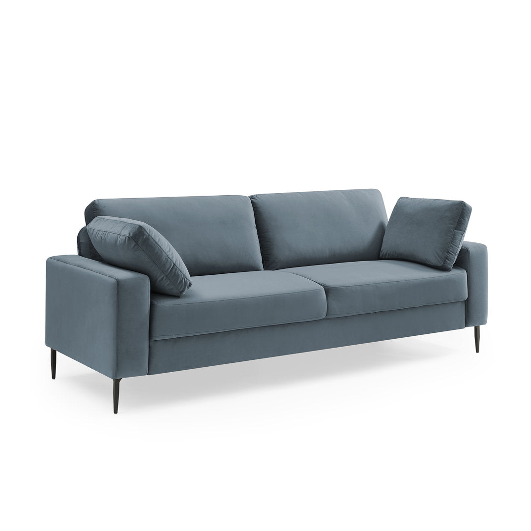Jeses MINIMORE Modern Style Etta 84.3" Mid-Century Modern Design Sofa Corrigan Studio® Fabric: Light Blue Velvet