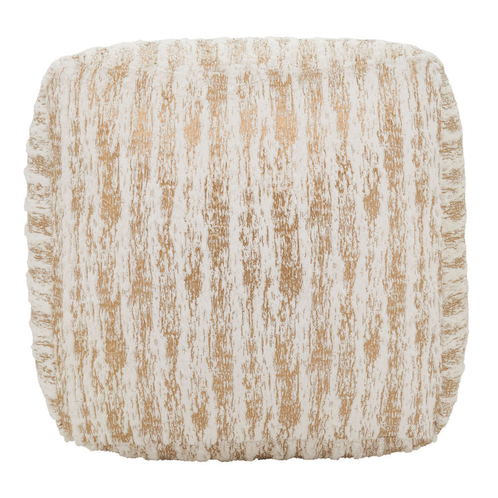 Wightman 20'' Square Abstract Pouf Ottoman Foundry Select Fabric: Gold