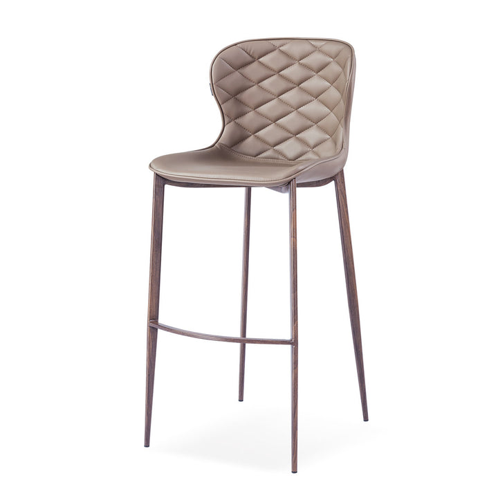 Albert Upholstered Bar & Counter Stool Upper Square™ Upholstery Color: Taupe, Base Color: Wood Veneer Seat Height: Counter Stool (24” Seat Height)