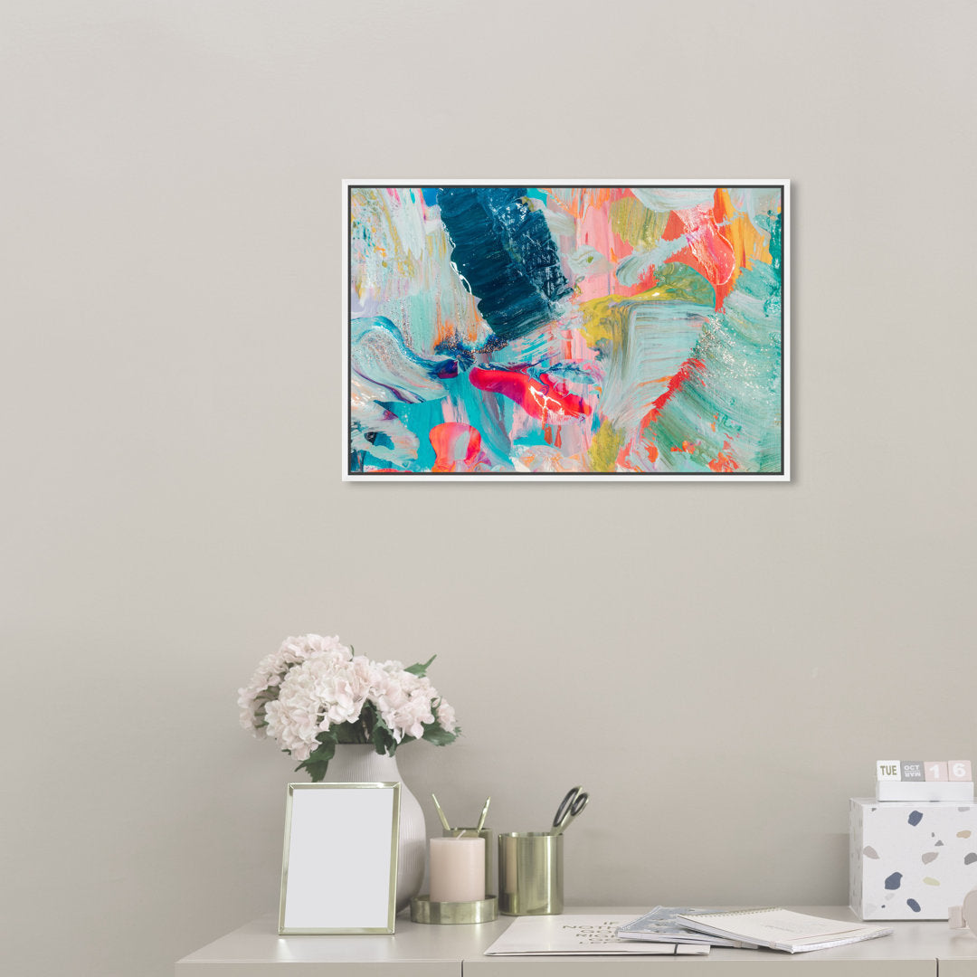 Abstract That Love Feeling - Graphic Art on Canvas Oliver Gal Prints Size: 16" H x 24" W Format: White Framed Canvas