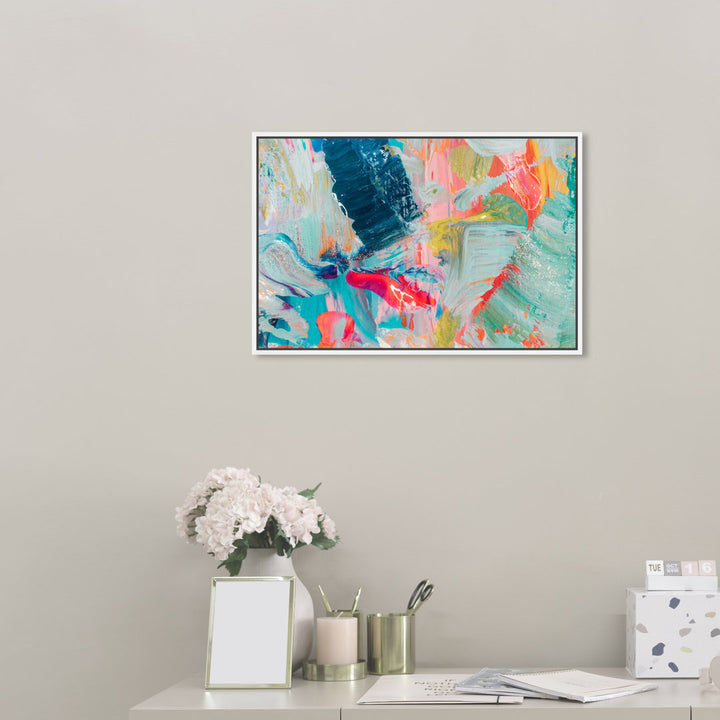 Abstract That Love Feeling - Graphic Art on Canvas Oliver Gal Prints Size: 16" H x 24" W Format: White Framed Canvas