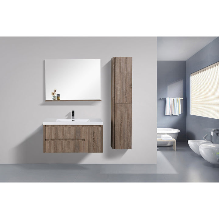 Ayeasha 42" Wall-Mounted Single Bathroom Vanity Set Ivy Bronx Base Finish: Rosewood
