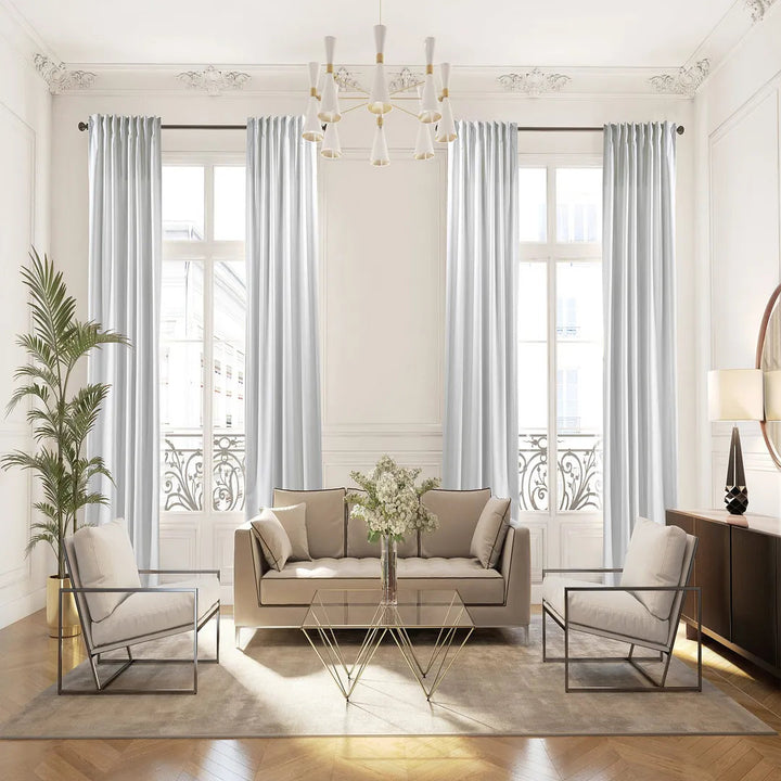 Matte Velvet Extra wide x Extra Long Custom Made Decorative Single Panel Lilijan Home & Curtain Curtain Color: 43 Prussian Size per Panel: 100" W x 63" L