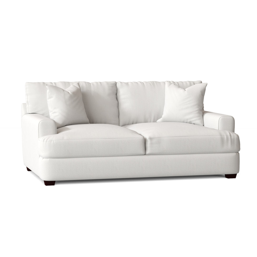 Emilio 65" Recessed Arm Loveseat With Reversible Cushions Wayfair Custom Upholstery™ Fabric: Classic Bleach White Twill