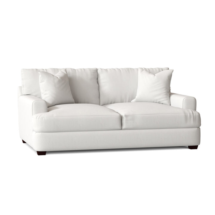 Emilio 65" Recessed Arm Loveseat With Reversible Cushions Wayfair Custom Upholstery™ Fabric: Classic Bleach White Twill