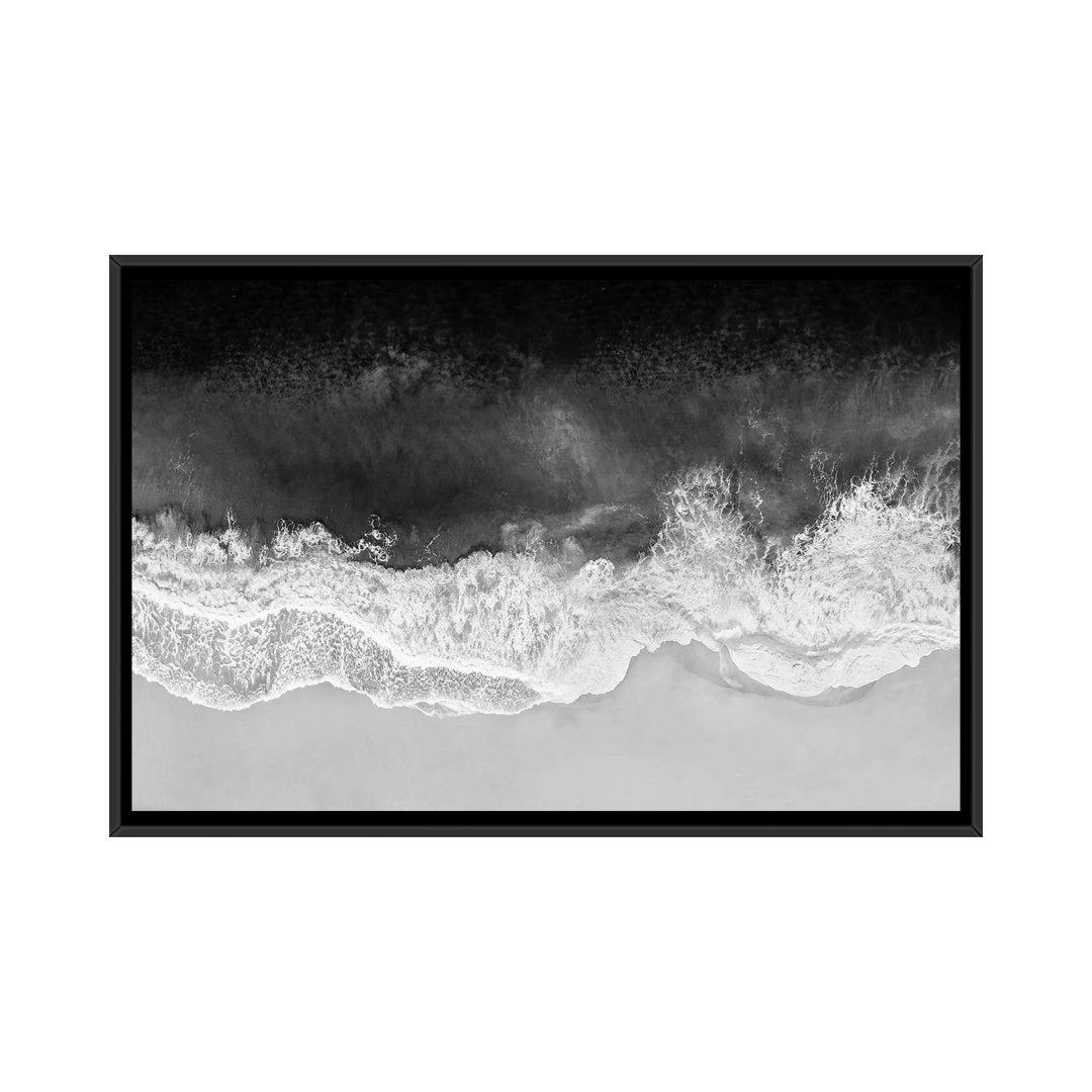 Waves in Black, Gray and White by Maggie Olsen Mercury Row® Size: 32" H x 48" W x 1.5" D Format: Black Framed Canvas