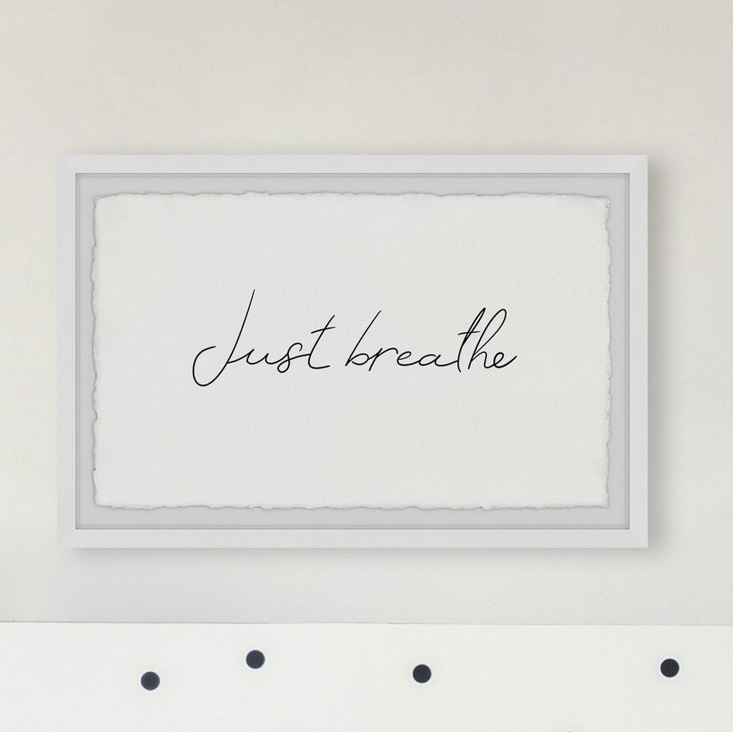 Keep Breathing - Picture Frame Textual Art Print on Paper Red Barrel Studio® Size: 12" H x 18" W x 1.5" D