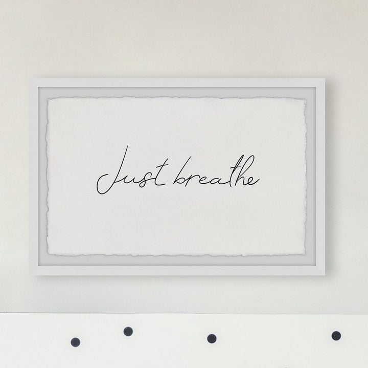 Keep Breathing - Picture Frame Textual Art Print on Paper Red Barrel Studio® Size: 12" H x 18" W x 1.5" D