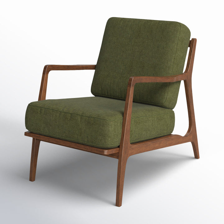 Gabe Fabric Upholstered Lounge Armchair Joss & Main Upholstery Color: Distressed Green Velvet