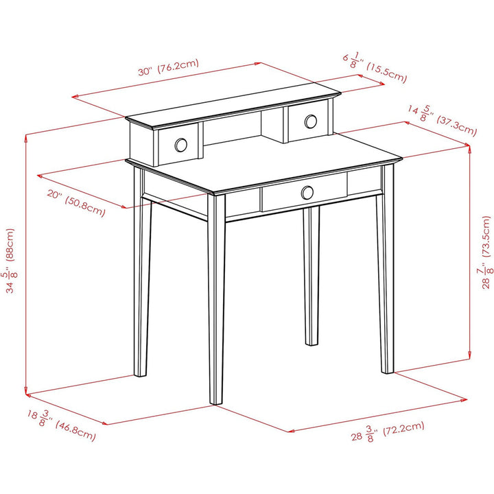 Hilderbrand Solid Wood Desk with Hutch Red Barrel Studio®