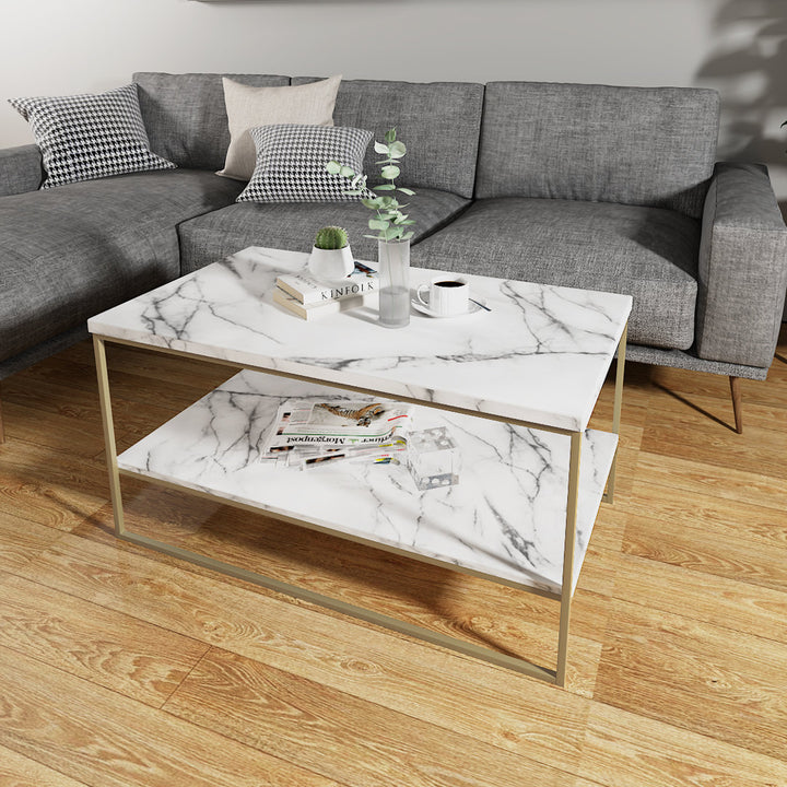 Burkhalter Sled Coffee Table Mercer41 Table Base Color: Gold
