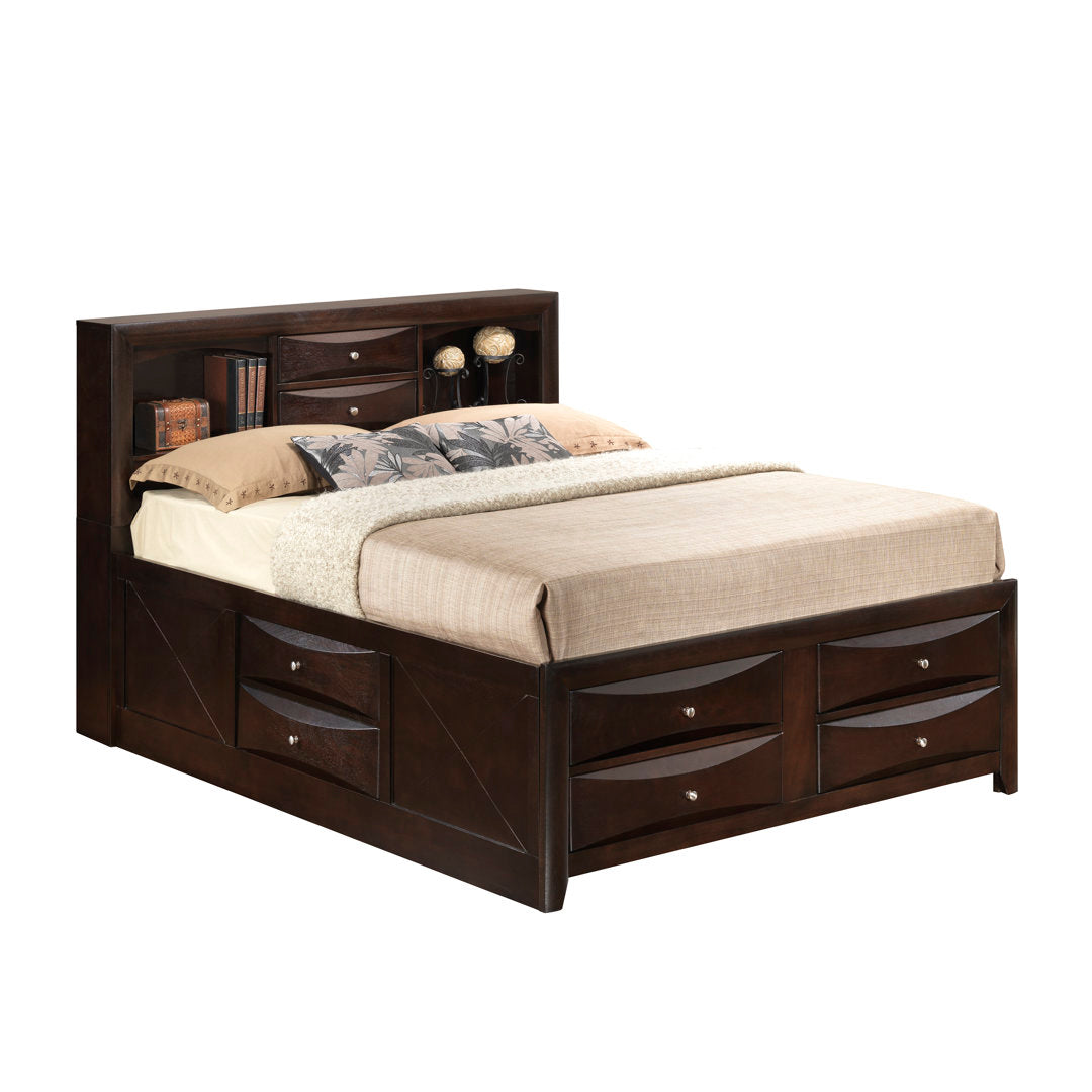 Marilla Storage Platform Bed Glory Furniture Color: Cappuccino Size: King