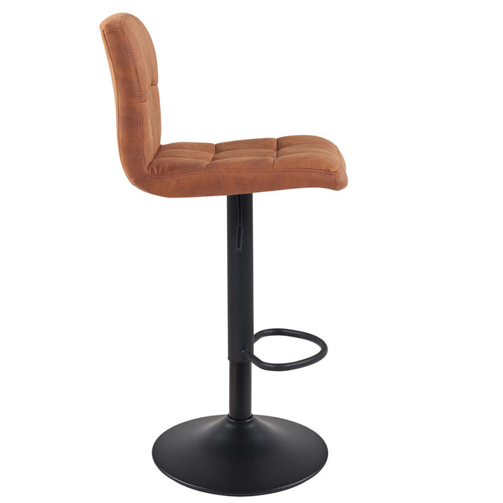 Amjed Swivel Adjustable Height Bar Stool (Set of 2) Latitude Run® Upholstery: Brown