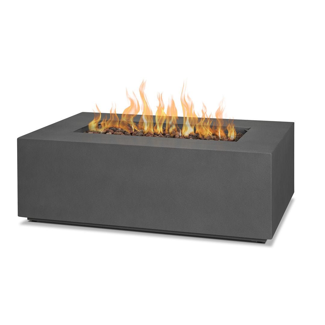 AEGEAN Propane / Natural Gas Outdoor Fire Pit Table Real Flame Size: 14.5" H x 41.75" W x 26" D Finish: Weathered Slate
