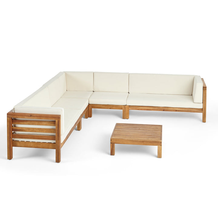 Maher Outdoor 7 Piece Sectional Seating Group with Cushions Beachcrest Home™ Cushion Color: Beige