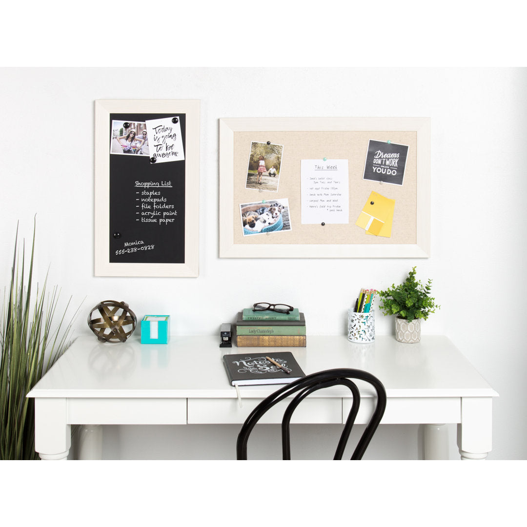 Brucie Framed Wall Mounted Corkboard/Bulletin Board Union Rustic Color: White Size: 29" H x 23" W x 1" D