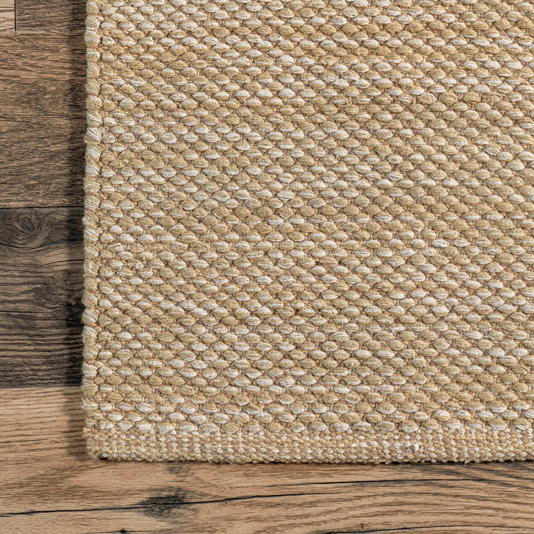 Parnell Farmhouse Eco-friendly Handmade Soft Cotton Tan Rug Union Rustic Rug Size: Rectangle 9'6" x 13'6"