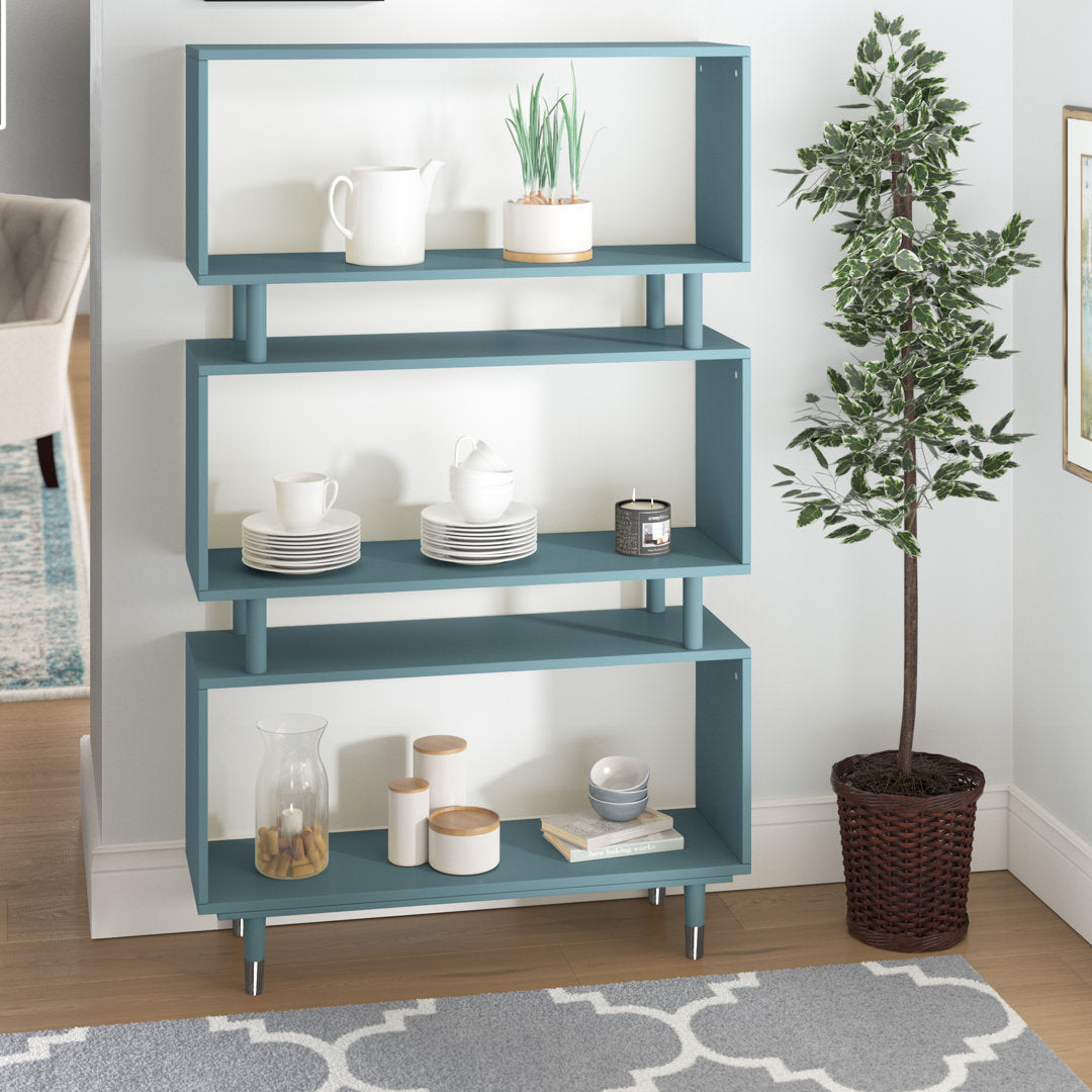 Camylle Standard Bookcase Everly Quinn Color: Antique Blue/Silver