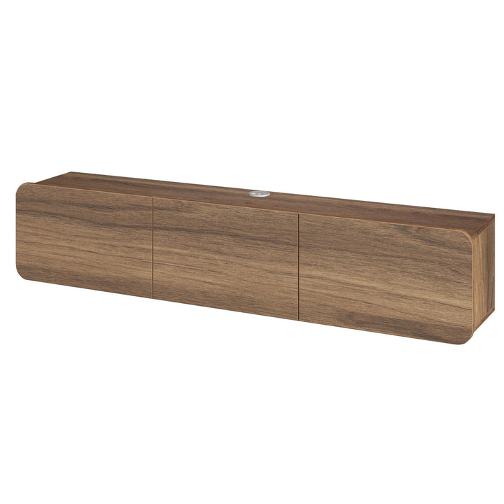 Callysta Floating TV Stand Up to 78" TV's Wall Mounted Media Console Millwood Pines Color: Brown