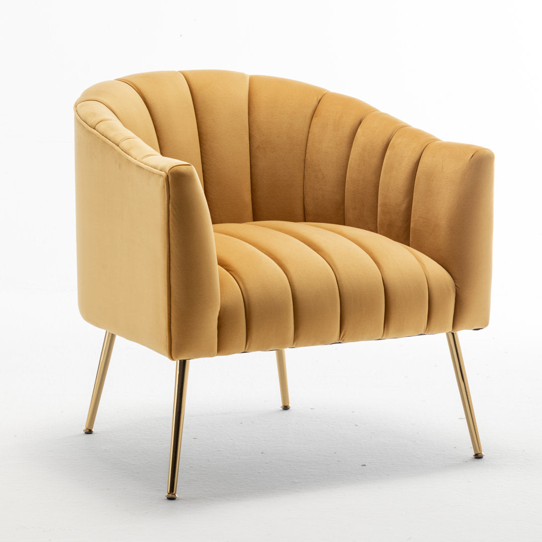 Murrow 28" W Tufted Velvet Armchair Willa Arlo™ Interiors Fabric: Mustard Velvet