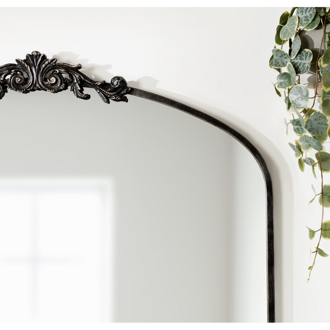 Anglo Arendahl Traditional Accent Mirror Fleur De Lis Living Size: 28.5" x 36" Finish: Black