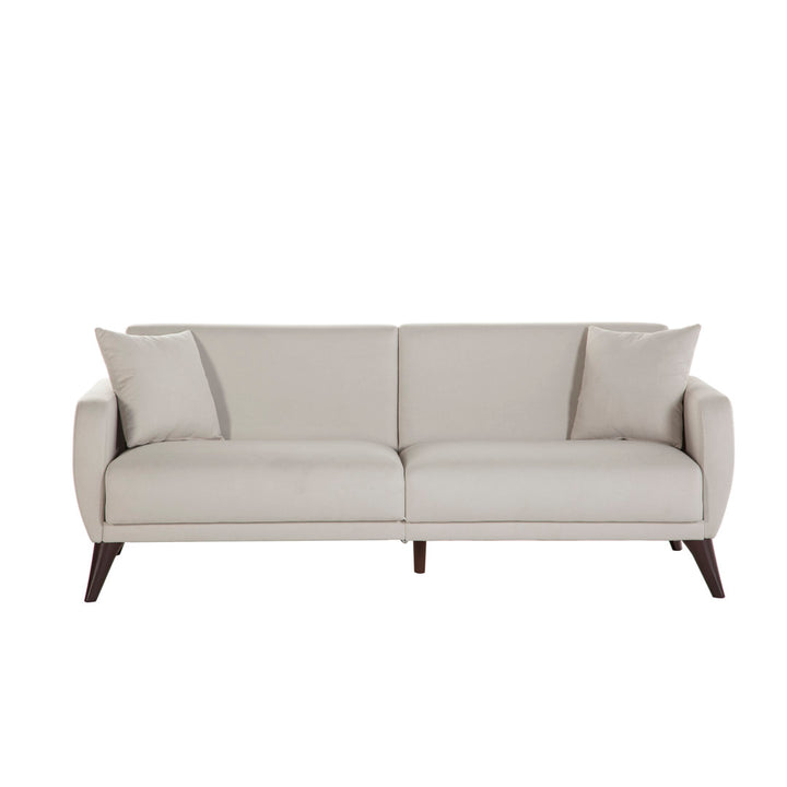 Lelana Twin 78.75 Polyester Tufted Sofa Brayden Studio® Fabric: Beige