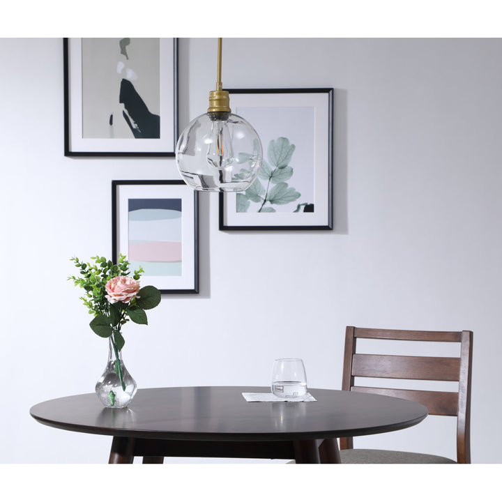 Hammel 1 - Light Single Globe Pendant Wade Logan® Size: 10" H x 8" W x 8" D Finish: Brass