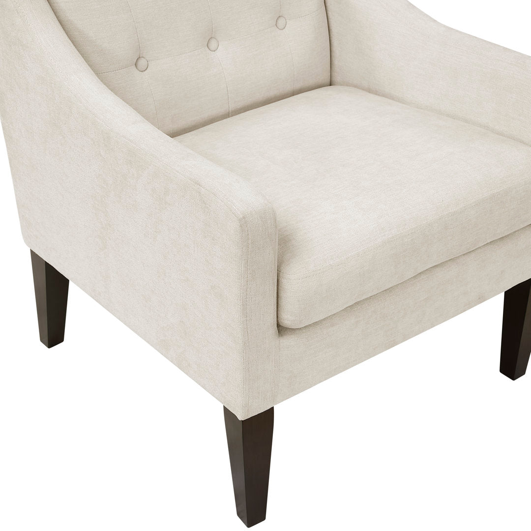 Clopton 26" Wide Mid-Century Modern Tufted Accent Armchair Hashtag Home Fabric: Beige Polyester Blend