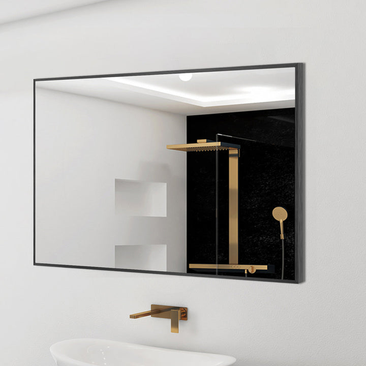 Beunca Metal Framed Bathroom Vanity Mirror Winston Porter Size: 35.8" x 24" Finish: Black