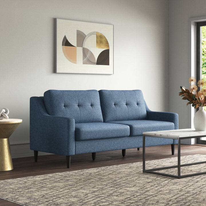 Owsley 75" Square Arm Sofa Mercury Row® Upholstery Color: Navy