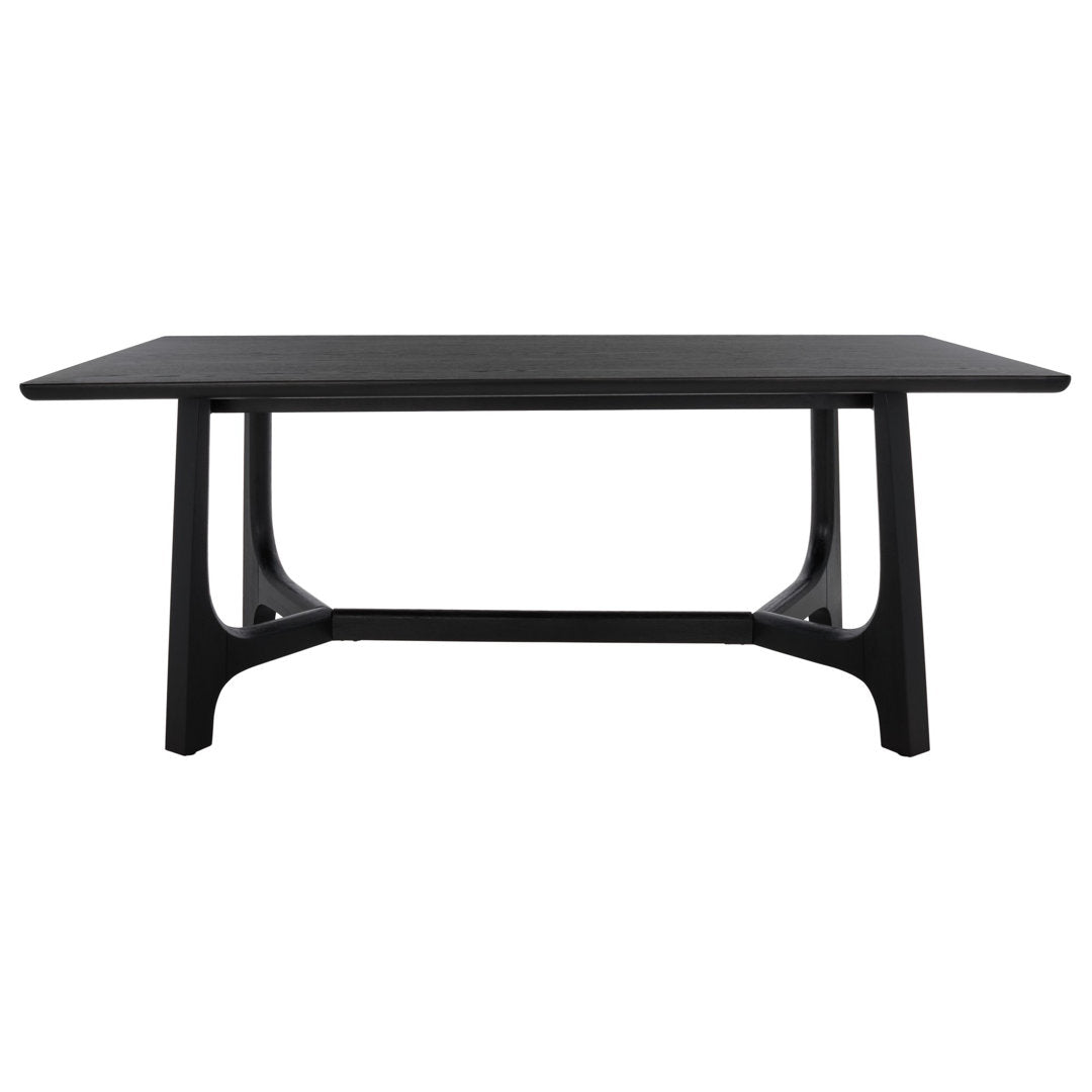 Burk 76" Trestle Dining Table AllModern Color: Black